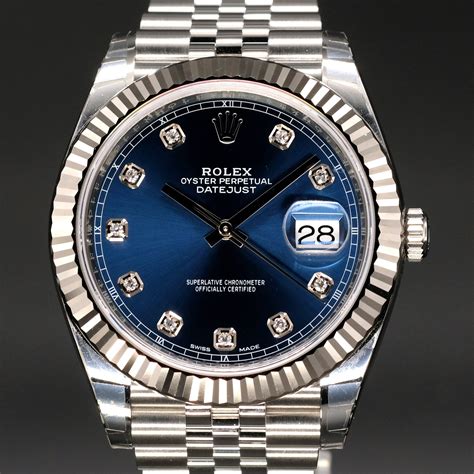 rolex datejust 41 blau diamant|41mm rolex datejust for sale.